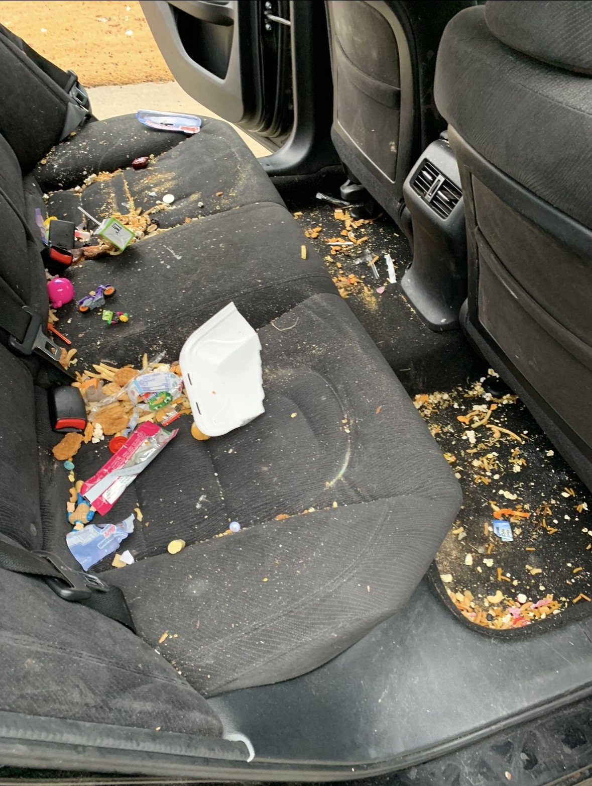 Vehicle interior before detailing